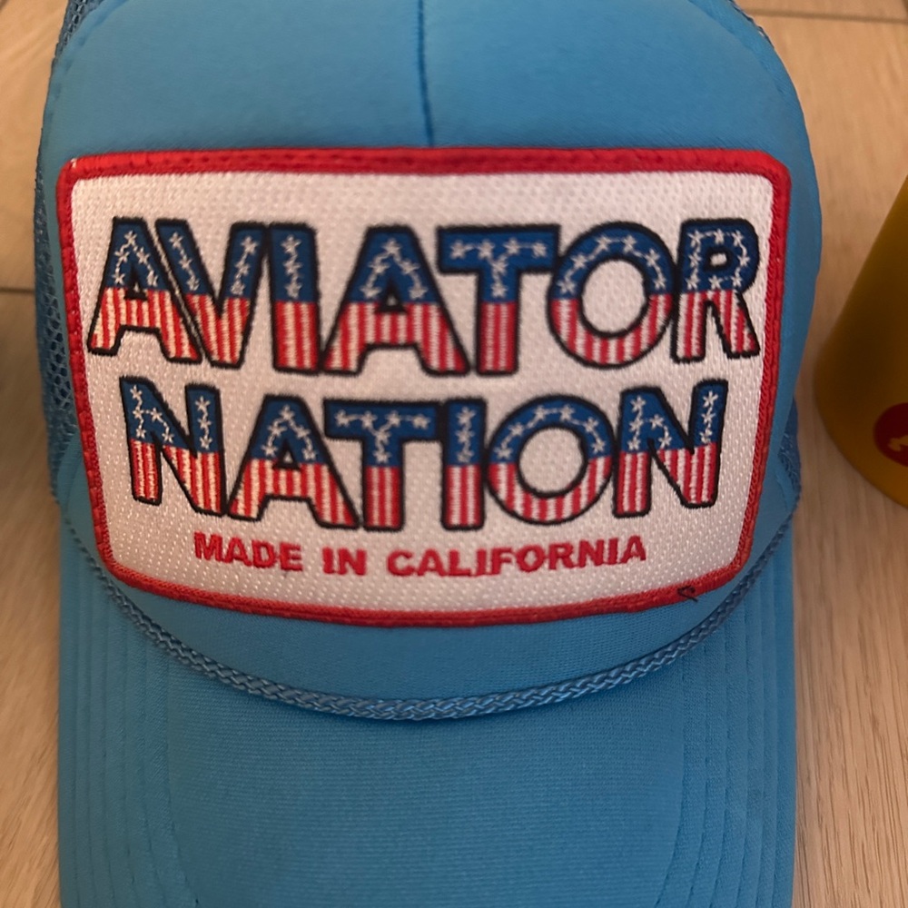 Aviator Nation Sky Blue Cap with Patriotic Patch